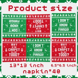 Christmas Vacations Napkins, 40Pcs Christmas Napkins Christmas Paper Napkins Disposable Funny Christmas Cocktail Napkins Merry Christmas Napkins for Xmas Winter Holiday Dinner Party Supplies