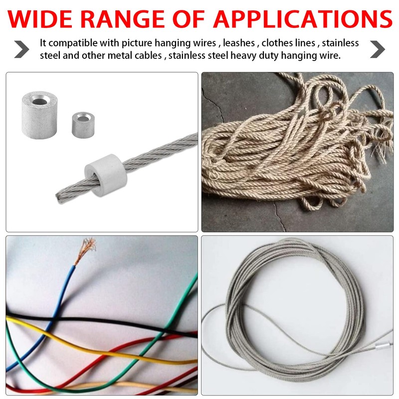 3/16" (5mm) Wire Rope Stop Loop Sleeve Round Crimps for