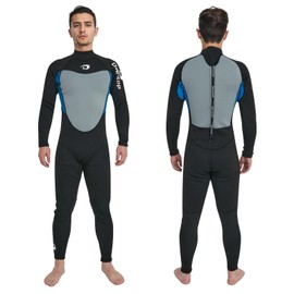Owntop 2.5mm Neoprene Thermal Wetsuit for Men & Women | UV50+ Sun Protection | Ultra-Stretchy Warm | Adult Wet Suit | Diving Surfing | Blue XXL
