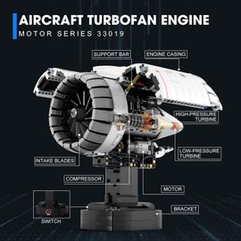 Reobrix Aircraft Engine Building Sets, Engine Model Kit That Works, Model Engine Kit for Adults with Motor 33019, STEM Mechanic Engineering Model Construction Toys for 14+ (1813 PCS)