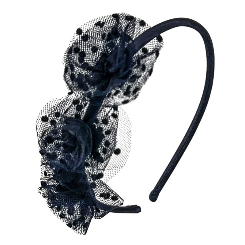 HAARallerliebst Hair Hoop (Tulle with Dots, Blue) for Girls with
