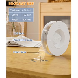 Double Sided Tape Heavy Duty Removable 120 Inch, Extra Large Mounting Tape, Clear Nano Tape, Transparent Adhesive Strips for Poster Carpet Picture Hanging Strip Rug Wall Outdoor - 10 Feet