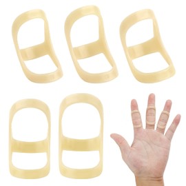 AIEX 5pcs Oval Finger Splint, Finger Support Trigger Finger Splint Finger Straightener Brace For Thumb Middle Pinky or Ring Finger (6,7,8,9,10 Sizes)