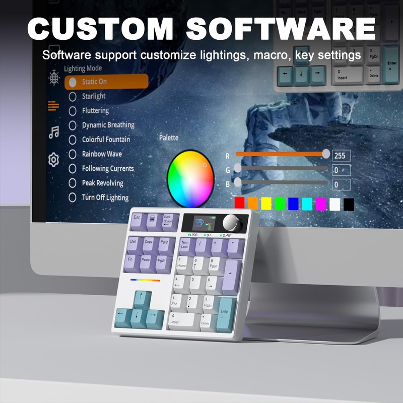 ZMX X BOYI TD31Pro Mechanical Number Pad,30 Keys Hot Swap
