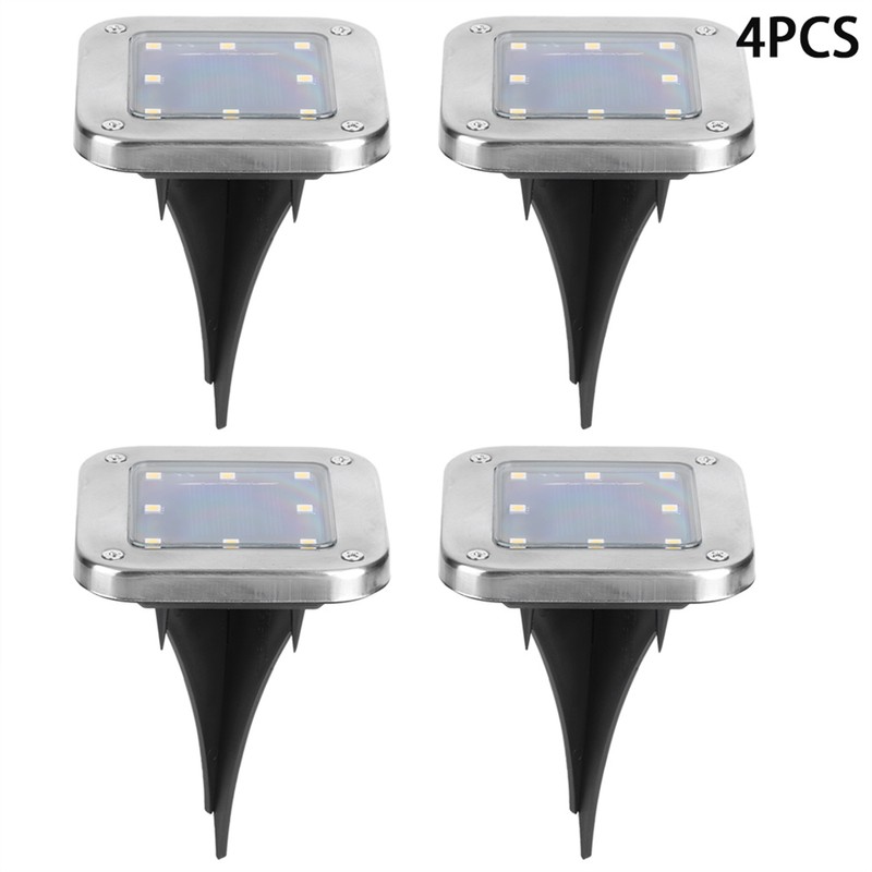 4pcs 8LED Solar Buried Light Under Ground Lamp Outdoor Pathway