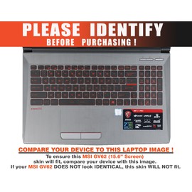 Decalrus - Protective Decal for MSI GV62 (15.6" Screen) Laptop Black Texture Snake Pattern Skin case Cover wrap SNKmsiGV62_15Black