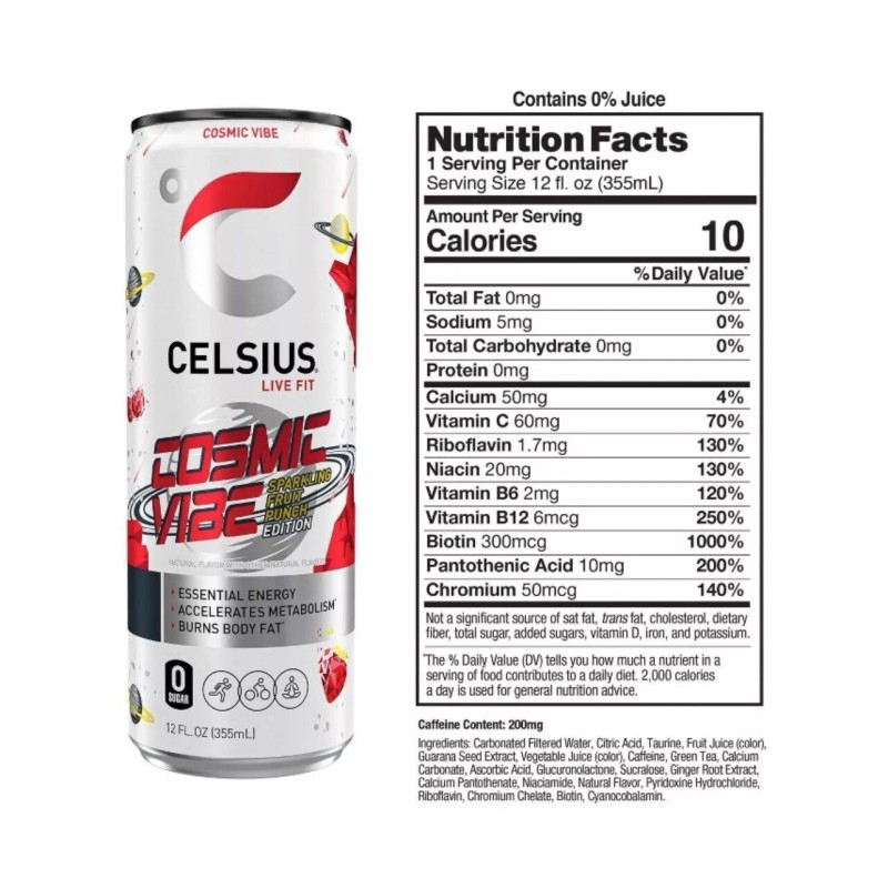 Celsius 🟠 New Celsius Live Fit Cosmic Vibe Fruit Punch