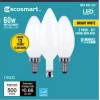 Eco-Smart (3) ECOSMART B11 Candelabra Light Bulbs LED Dimmable 5.5