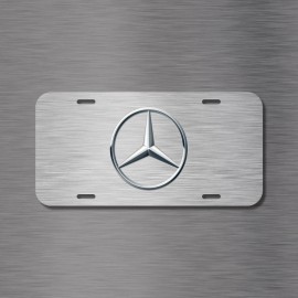 Amel Mercedes- Simulated Brushed Print Plate Vehicle License Plate Auto Car C CLA E