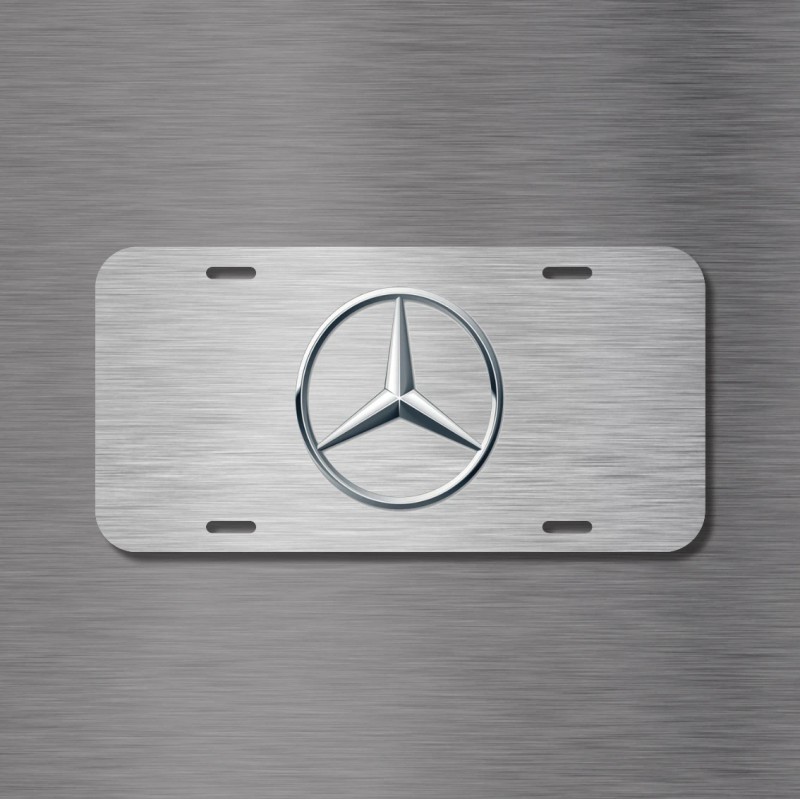 Amel Mercedes- Simulated Brushed Print Plate Vehicle License Plate Auto
