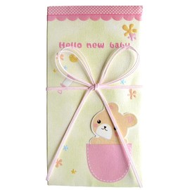 Imamura Shiko Celebration Bag/Gold Seal for Baby Birth Gift Pocket Baby (Pink Bear)