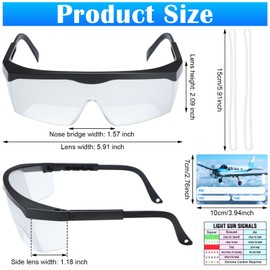Saysurey 2 Set Aviation Flight Training Glasses Adjustable View Limiting Goggles Device, Tag Light Gun Signal(Clear, Black)