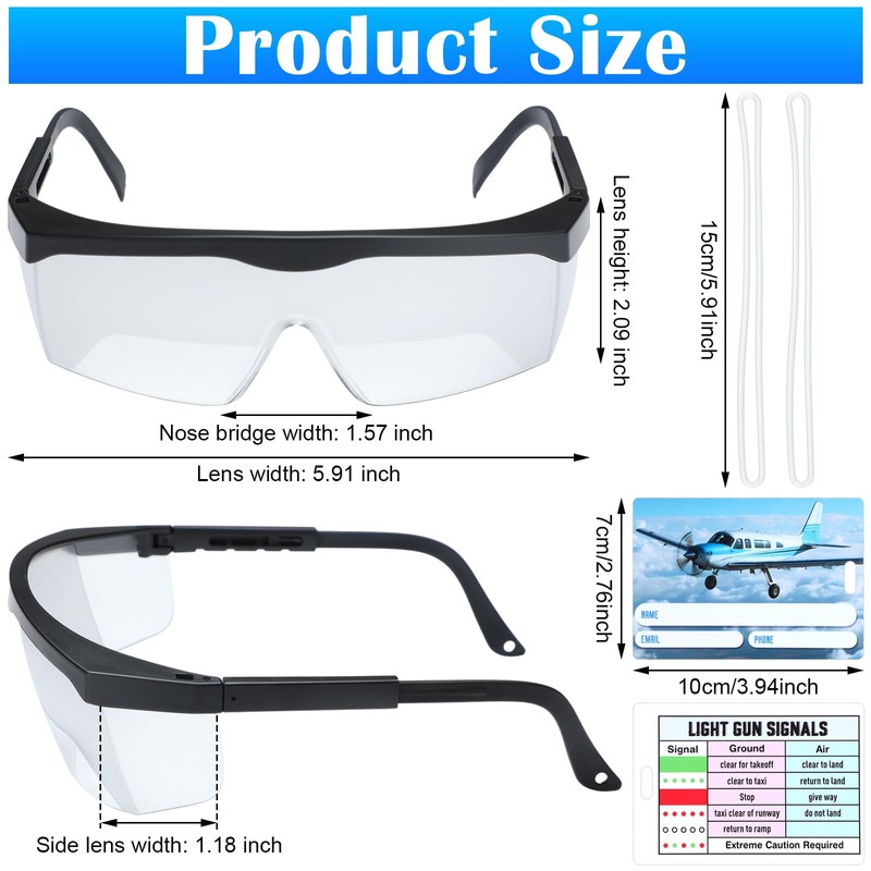 Saysurey 2 Set Aviation Flight Training Glasses Adjustable View Limiting