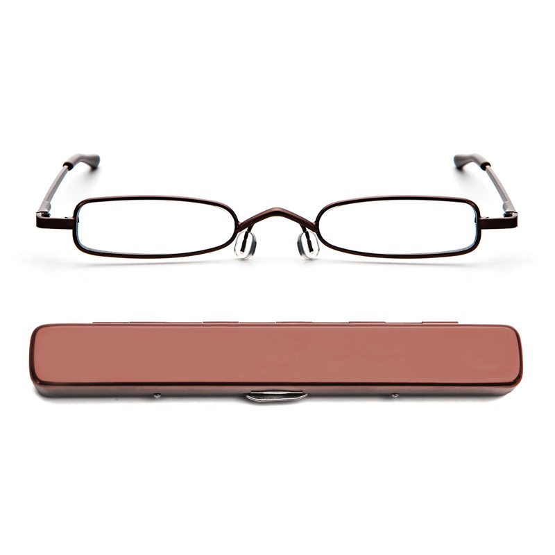 [REAVEE] 老眼鏡 ミニサイズフレーム メタル コンパクト ポケットに収納 軽量 男女兼用 おしゃれ ケース付き