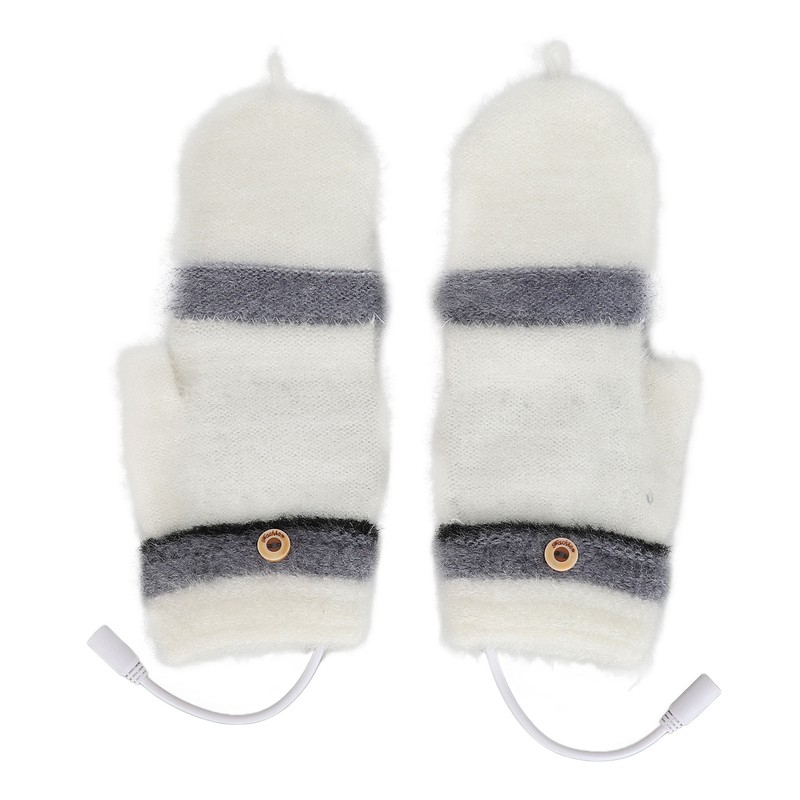 1 Pair USB Heated Gloves Mitten Winter Warm Full Finger