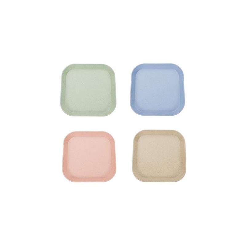 WOIWO 4PCS Wheat Straw Tableware Spit Bone Plate Household Plastic