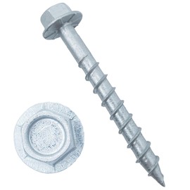 SD Connector Screws Compatible with Strong-Tie, #9 x 1-1/2" Heavy-Duty Joist Hanger Screws, 1/4" Hex Head with 0.370"-Dia, Mech Galv, Resists Wear (500ct)