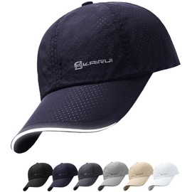 M2Ma Men's Running Cap, Washable, Quick Drying, Mesh Cap, Comfortable, Breathable, Sports Cap, UV Protection Hat, navy riff, 56 to 60 cm