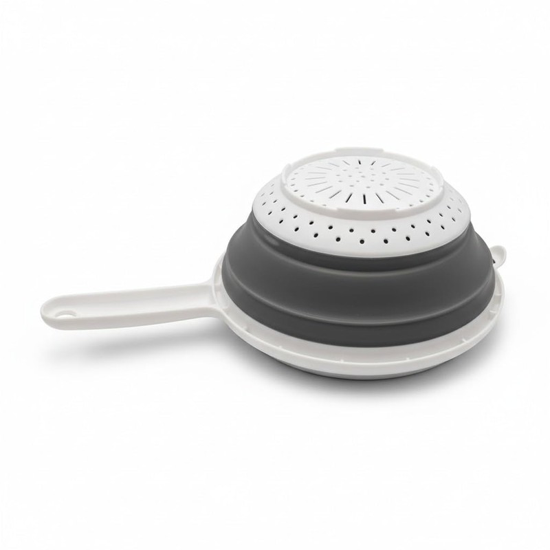 Handy Housewares 8" Round Space Saving Collapsible Silicone Kitchen Colander