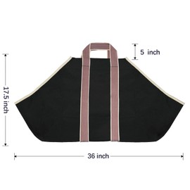 AMAGABELI GARDEN & HOME Large Canvas Log Tote Bag Firewood Carrier Heavy Duty Fireplace Log Holder Fire Wood Carriers Carrying with Handles Wood Sling For Fire Place Outdoor Cabin Stove Accessories
