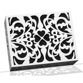 ORYX Doorbell Chime Cover Box Only, White Door Bell Covers for Wall, Wood Piano Paint Design for Decorative, Large Size 9.8x7.6