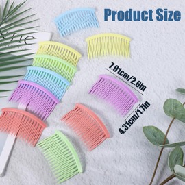10 Pcs Colorful Plastic Side Hair Combs for Women, 16 Teeth Side Hair Clips Decorative Slide Hairs Barrette Clips Hairs Accessories for Bangs, Twists, French Updo, Wedding, Party, DIY Crafts
