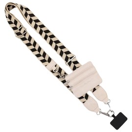 VURYAPI Cell Phone Strap with Zipper Pocket, Clip and Go Strap for Cell Phone with Wallet Neck Strap for Women, multicoloured