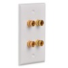 Speaker Wall Plate with 4 Banana Binding Posts, HTTX White