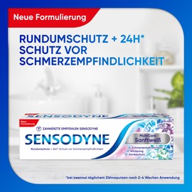 Sensodyne MultiCare Sanftweiß Zahnpasta, 4x75ml, tägliche Zahncreme mit Fluorid, für schmerzempfindliche Zähne