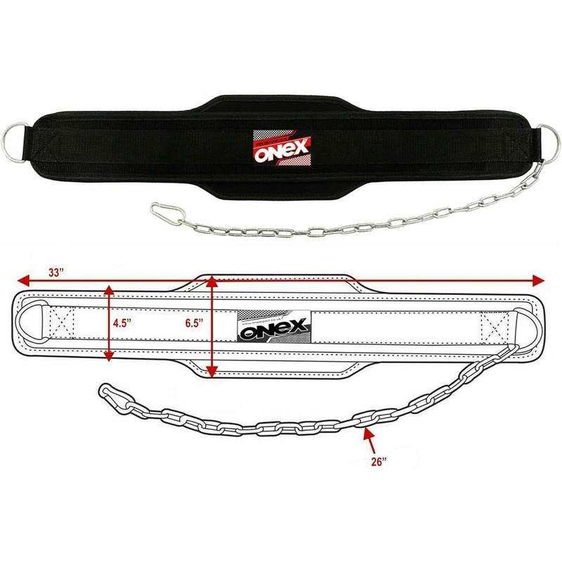 ONEX Dipping Belt Gym Powerlifting Weightlifting Back Vest Chain Support