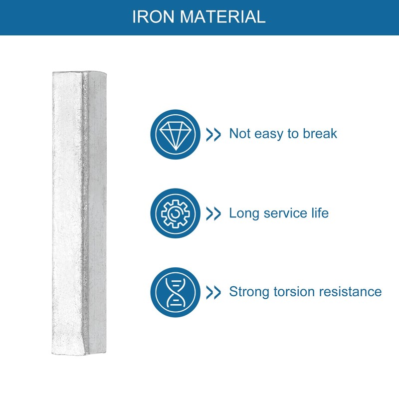 Sourcing Map 2Pcs Silver Iron Door Spindle Bar, 50mm Square