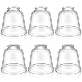 Teenyyou 6 Pcs Clear Glass Globes for Ceiling Fan Lights Covers Glass Lamp Shade Replacement for E26 Chandelier Table Wall Sconce, 2-1/8" Fitter, 4-5/8" Diameter x 4-1/2" Height