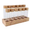 Coffee Bean Storage Tube Glass Coffee Bean Cellar with Wooden