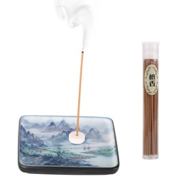 YINECO Incense Holder Modern Insence Ash Catcher or Insense Stick Holder for Décorations for Home, Perfect for Meditation Yoga Relaxation, Home Decor (Square Plate - Green Tree)