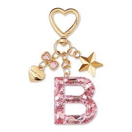 ZVRSUA Keyring Letter, Cute Key Fob Glitter Rhinestone Teenager Girls, Key Ring Name, Handbag Pendant, Bag Charms, Pendant, Keychain Initial, Gifts, silver