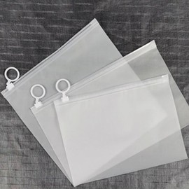 Translucent Slide Pouch 24cm x 15cm Large Accessory Toiletry Bag Cosmetic Zipper Pack PE PVC / 반투명 슬라이드 파우치 24CM X 15CM 대형 소품 세면백 화장품 지퍼팩 PE PVC