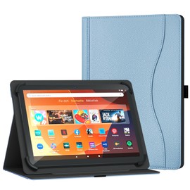 XunyLyee Universal 10.1 inch Tablet Case, 11 inch Tablet Case, Multi-Angle Viewing Stand Cover with Pocket for 9.6-11 Inch Android Tablet, Sky Blue