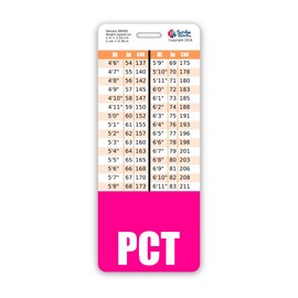 PCT Badge Buddy Vertical w/Height & Weight Conversion Charts (Oversized, Pink)