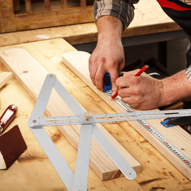BESTonZON Protractor Made of Stainless Steel Angle Finder for Carpenters