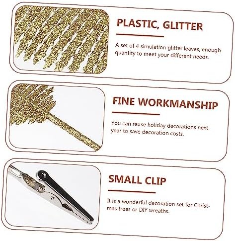 ORFOFE 4piezas Adornos Navideños De Artificiales para Decoración De Árbol De Navidad Clips para Manualidades y DIY para Ocasiones Interiores y