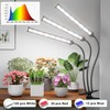 GooingTop Grow Light LED Gooseneck Lamp,Triple-Head Full Spectrum 222 LED