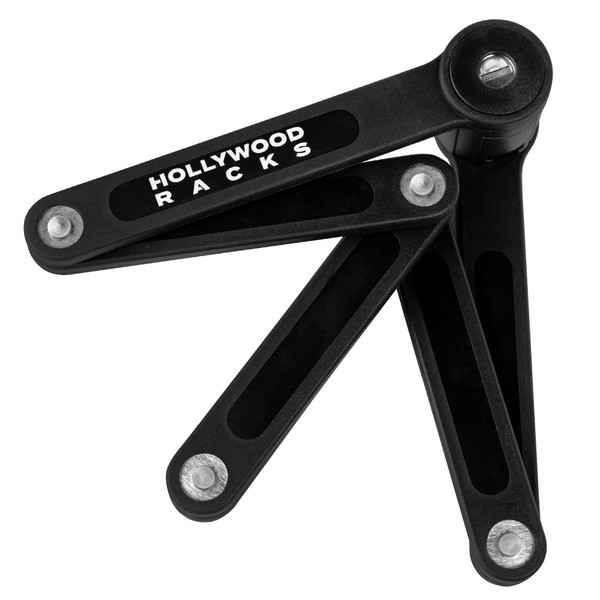 Hollywood Racks Anti-Theft Folding Bike Lock, Black, Key Lock, Compact,