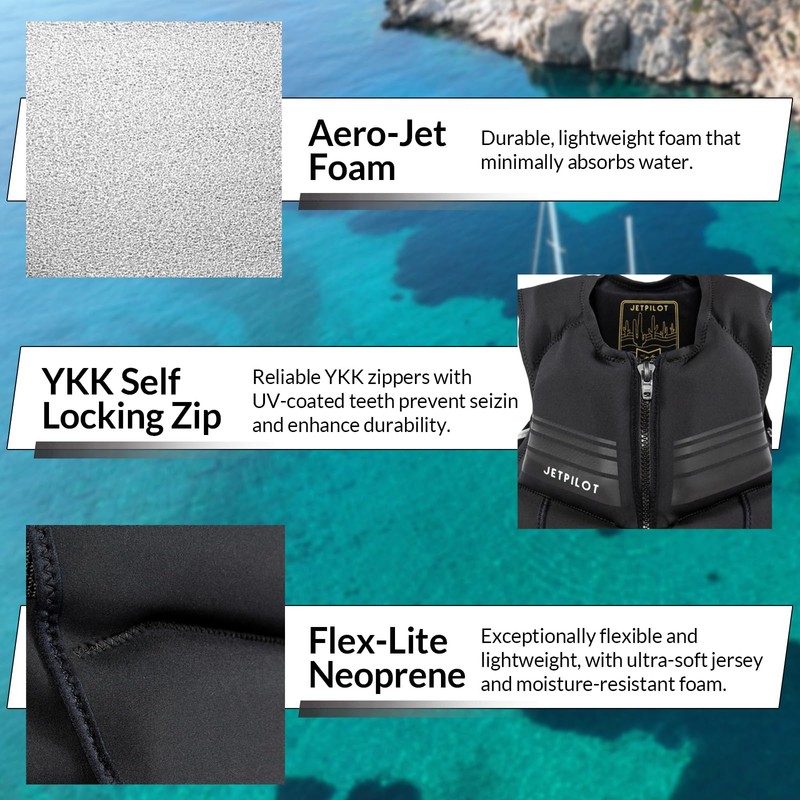 Jet Pilot Shaun Murray CGA Approved Neoprene Vest PFD (Black,