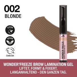 Manhattan Wonder'Freeze Brow Lamination Gel 002 Blonde, wasserabweisendes und wischfestes Augenbrauen-Gel das formt und fixiert