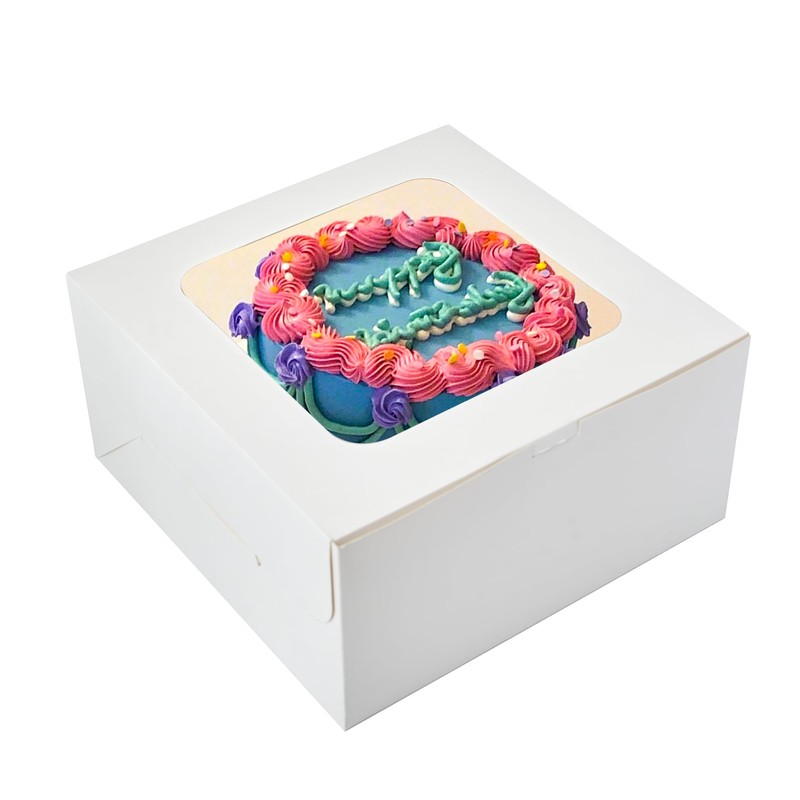 Zzrywuty 10x10x5 Inches Cake Box with Cake Board Set (40Pcs,