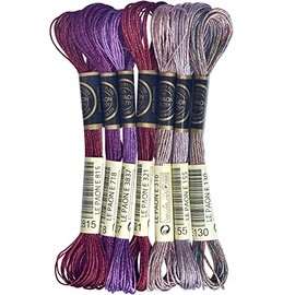LE PAON Embroidery Floss Metallic Thread (Red-purple series)
