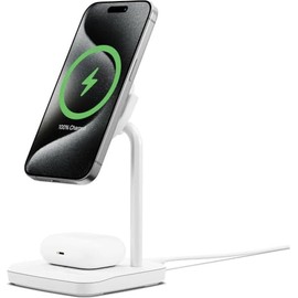 ChargeBase 3-in-1 Magnetic Wireless Charging Station, WC White, Qi2 Compatible