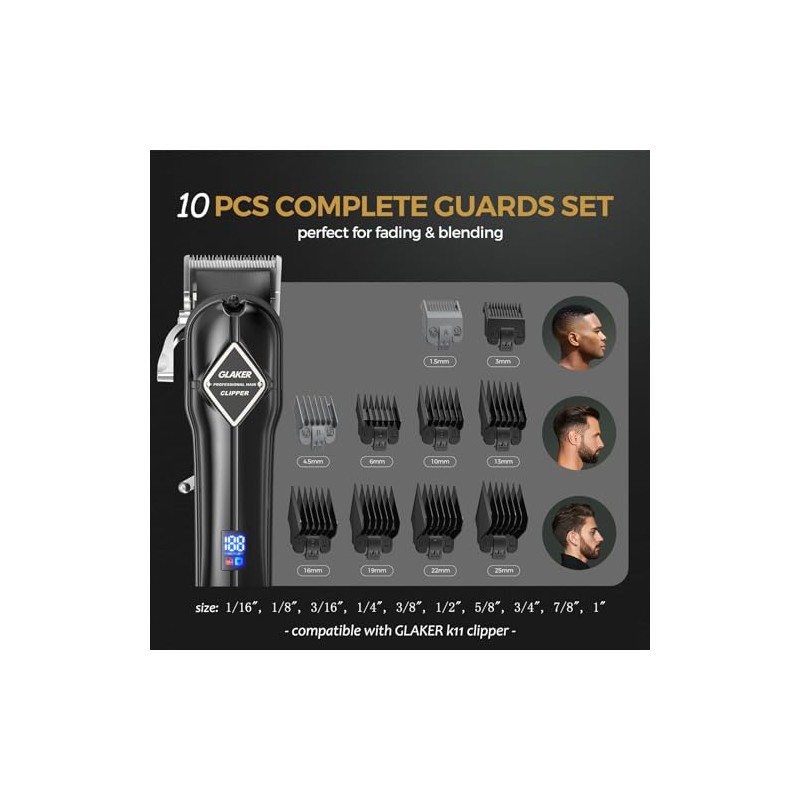 GLAKER Guards Set for Hair Clippers - Complete Hair Cutting