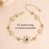 BXDA Gold Sun Crystal Peridot Birth Stone Flower link Bracelet