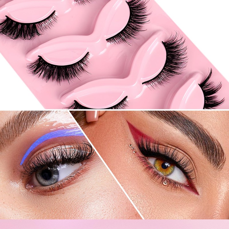 WALWAL Fox Fake Eyelash, Natural Curl Fake 3D Volume Mink